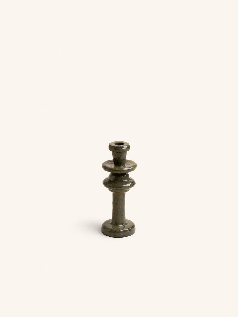 MODI - candle holder - aluminium - DIA 8,5 x H 22 cm - green