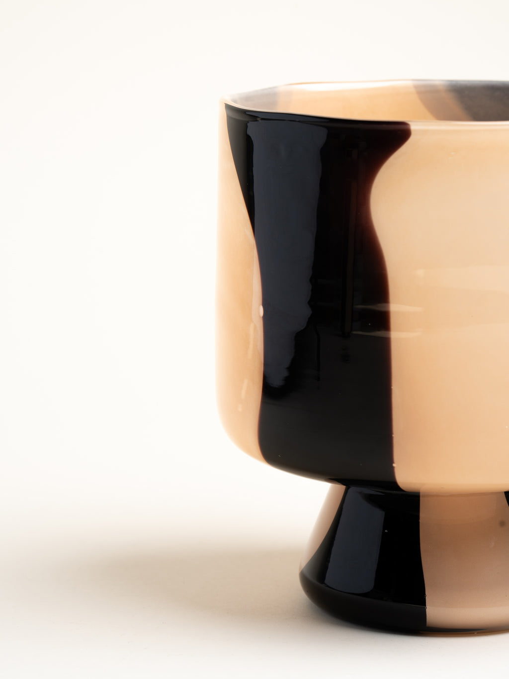 CANNES - vaas / windlicht - glas - DIA 17,5 x H 21,5 cm - ivoor