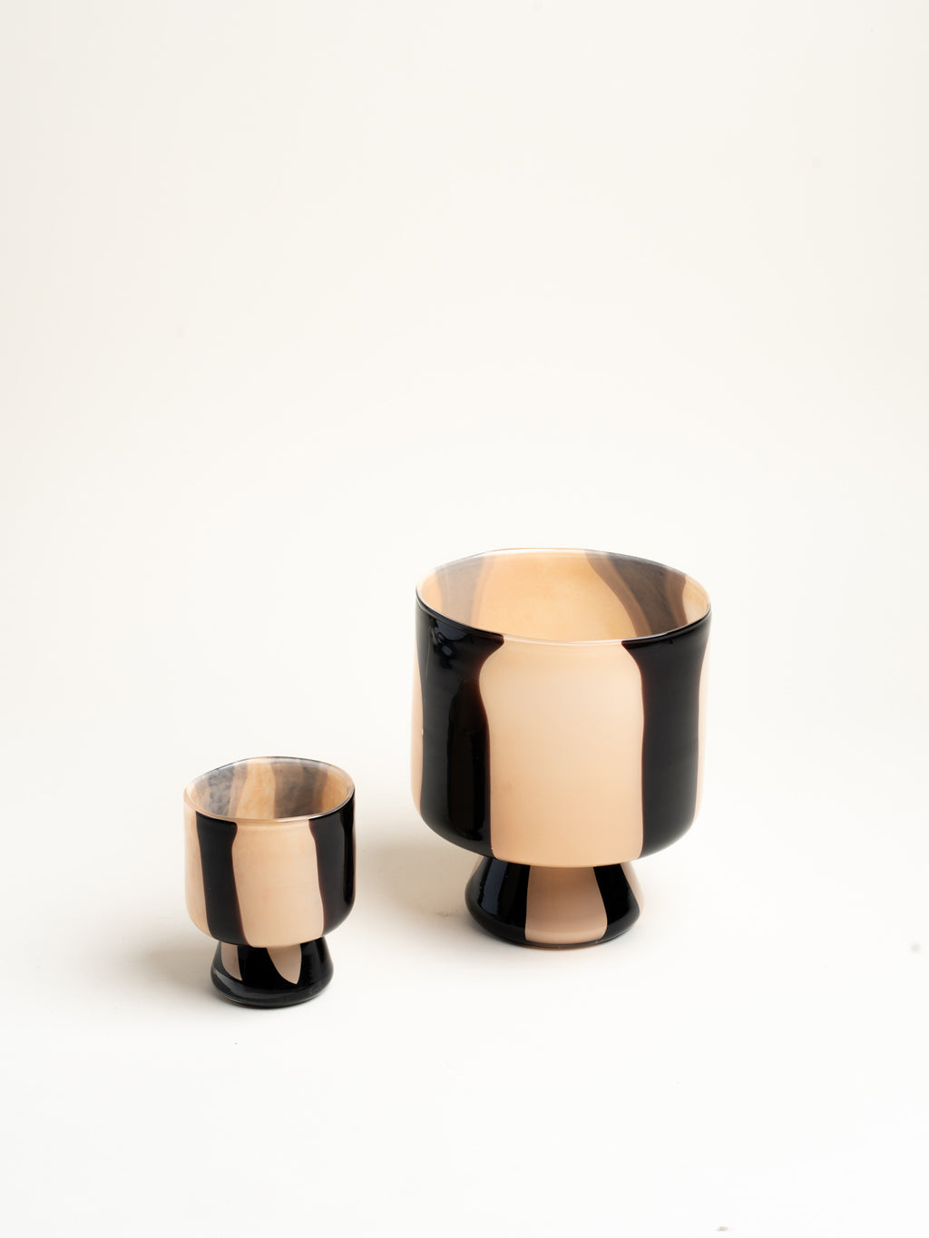 CANNES - vaas / windlicht - glas - DIA 17,5 x H 21,5 cm - ivoor