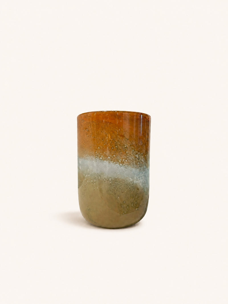 BRUMA - vaas/windlicht - glas - DIA 15,5 x H 22,5 cm - mix van kleuren