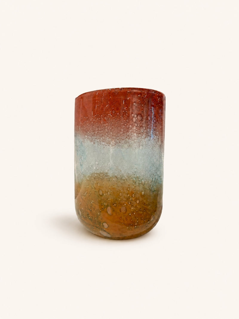 BRUMA - vaas/windlicht - glas - DIA 20 x H 29,5 cm - mix van kleuren