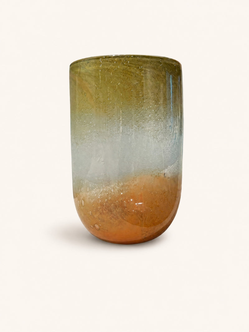 BRUMA - vaas/windlicht - glas - DIA 24 x H 36,5 cm - mix van kleuren