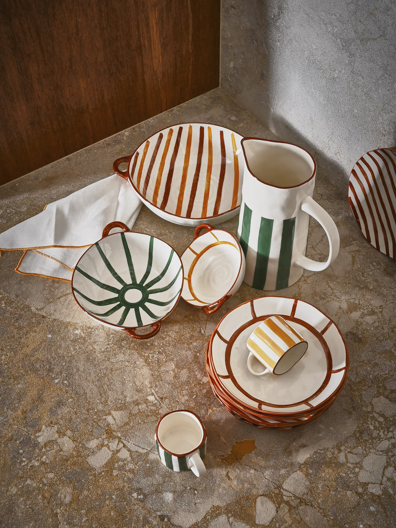 MYKONOS - baking dish - porcelain - L 24,5 x W 18,5 x H 6 cm - green