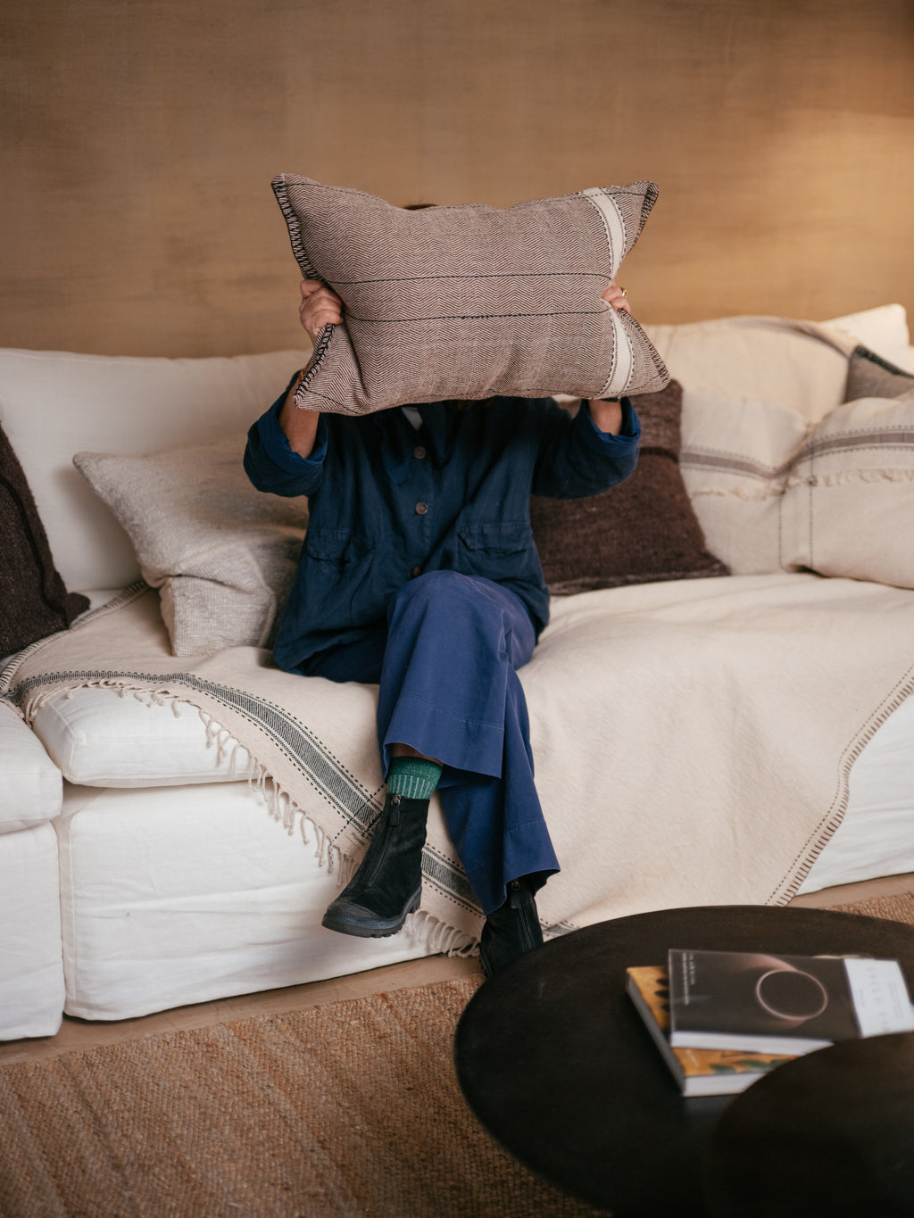 NOMAD - cushion - cotton - L 60 x W 40 cm - brown