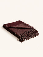 MAKALU - plaid - gerecycleerde wol - L 170 x W 130 cm - bordeaux