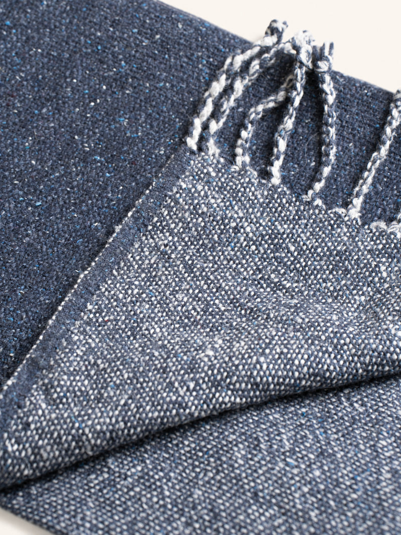 MAKALU - throw - recycled wool - L 170 x W 130 cm - blue