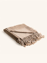 Beige – MAKALU - Plaid - recycelte Wolle - L 170 x W 130 cm - Beige