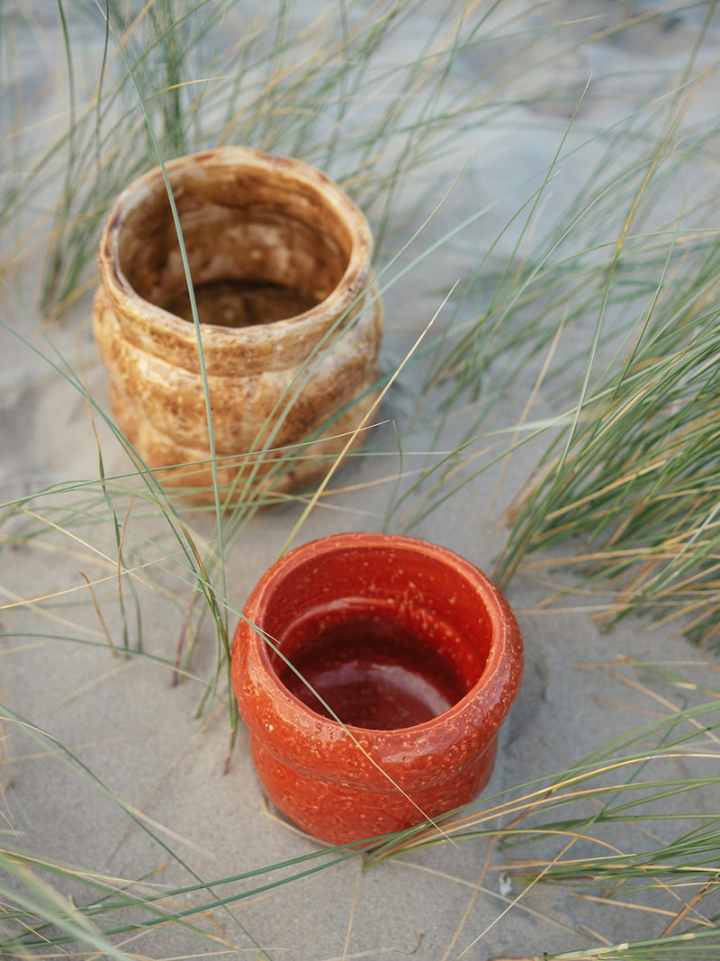 MANI - pot - grès - DIA 20 x H 17 cm - rouge