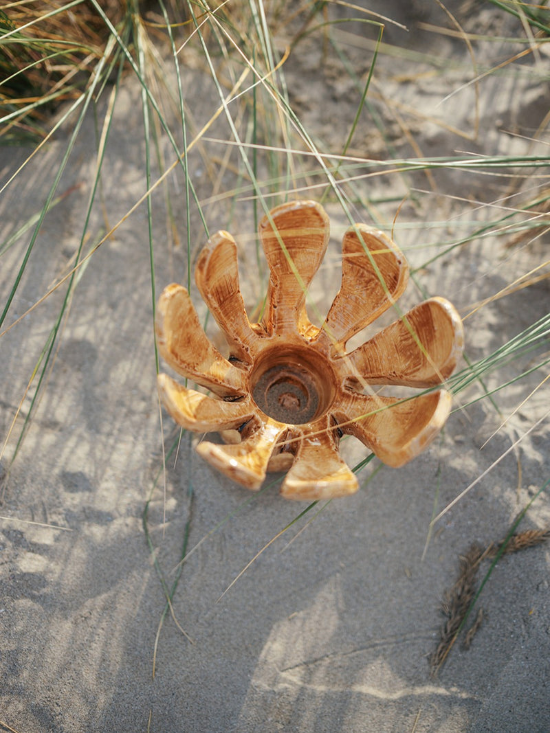 MANI - lantern - stoneware - DIA 10 x H 18 cm - sand-colored