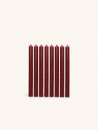 CANDLE - set/8 bougies - cire de paraffine - DIA 2,2 x H 25 cm - bordeaux
