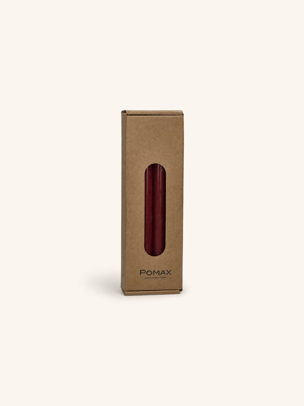 CANDLE - set/8 bougies - cire de paraffine - DIA 2,2 x H 25 cm - bordeaux