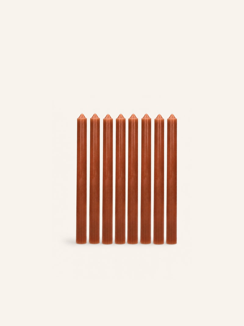CANDLE - set/8 candles - paraffin wax - DIA 2,2 x H 25 cm - cinnamon