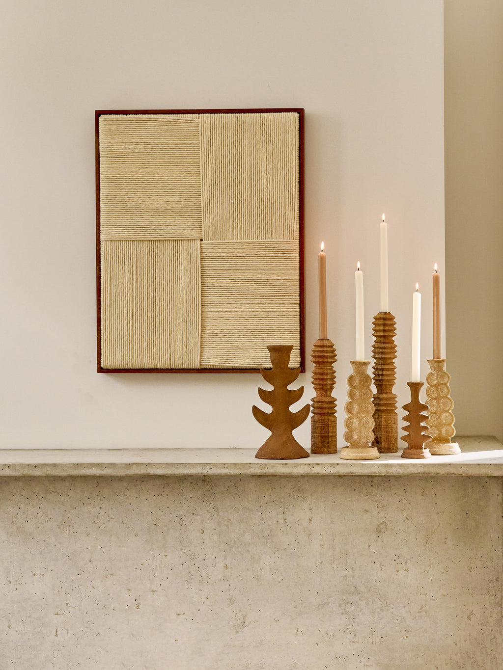 CANDLE - set/8 candles - paraffin wax - DIA 2,2 x H 25 cm - cinnamon