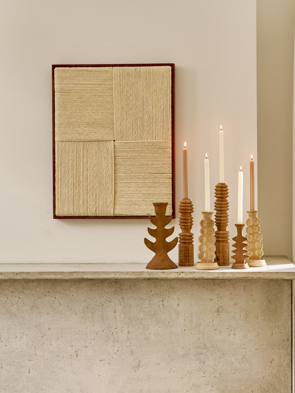 CANDLE - set/8 candles - paraffin wax - DIA 2,2 x H 25 cm - ivory