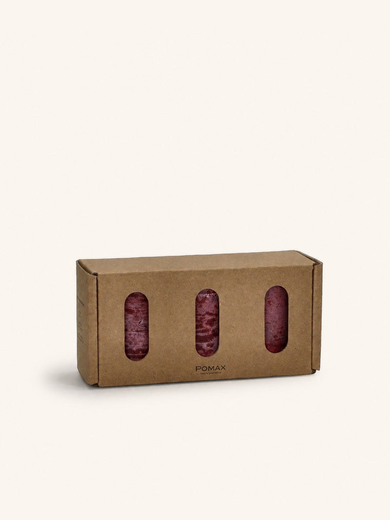 CANDLE - set/3 candles - paraffin wax - DIA 5 x H 7,5 cm - Bordeaux