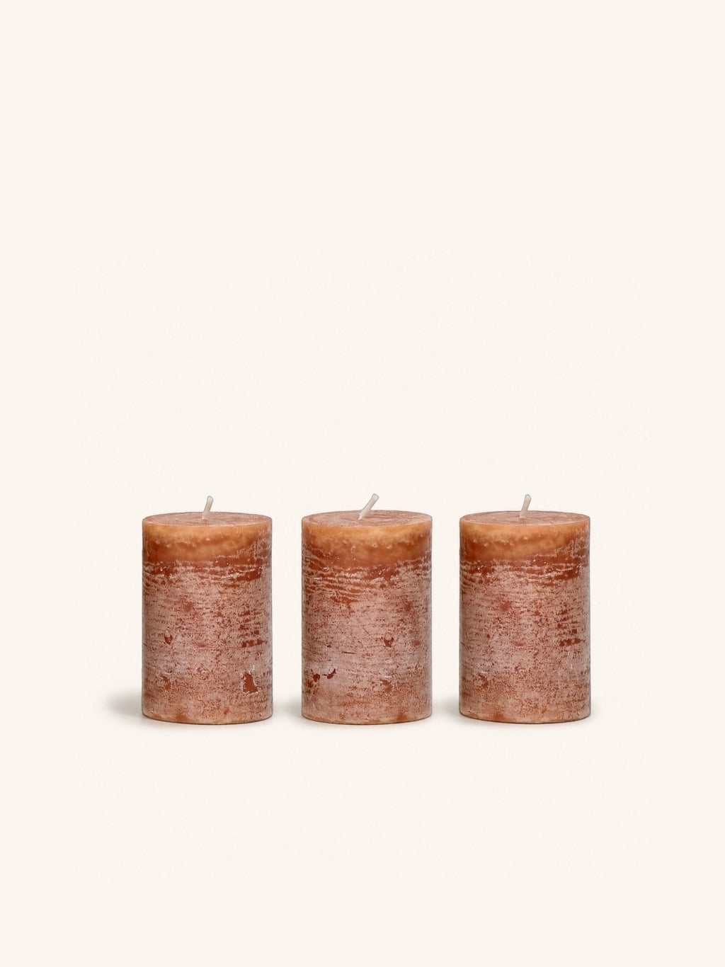 CANDLE - set/3 kaarsen - paraffine wax - DIA 5 x H 7,5 cm - kaneel