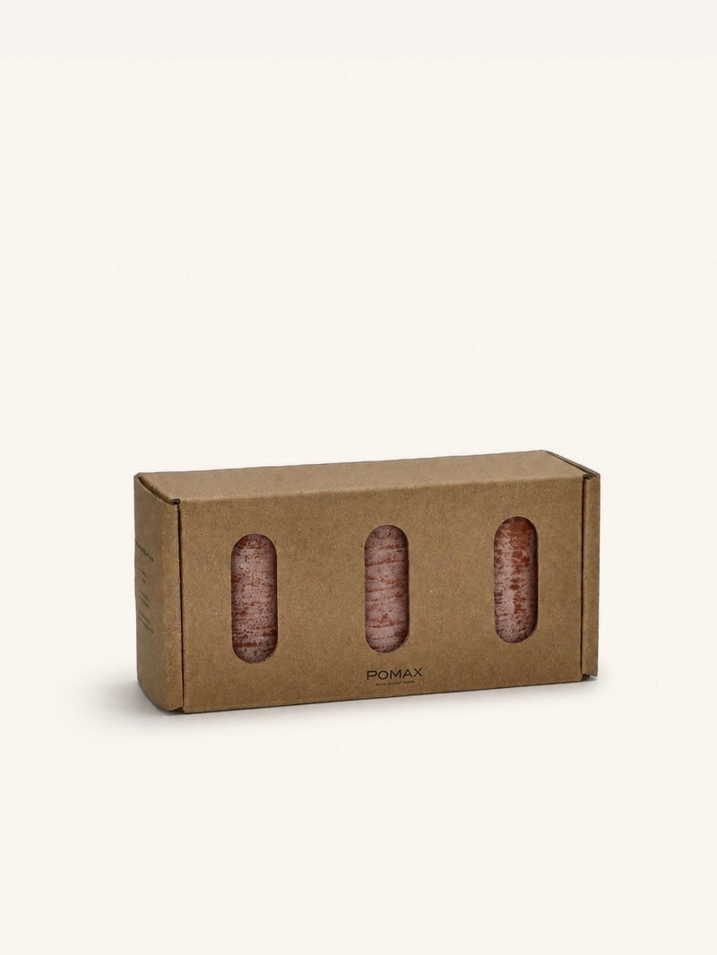 CANDLE - set/3 candles - paraffin wax - DIA 5 x H 7,5 cm - cinnamon