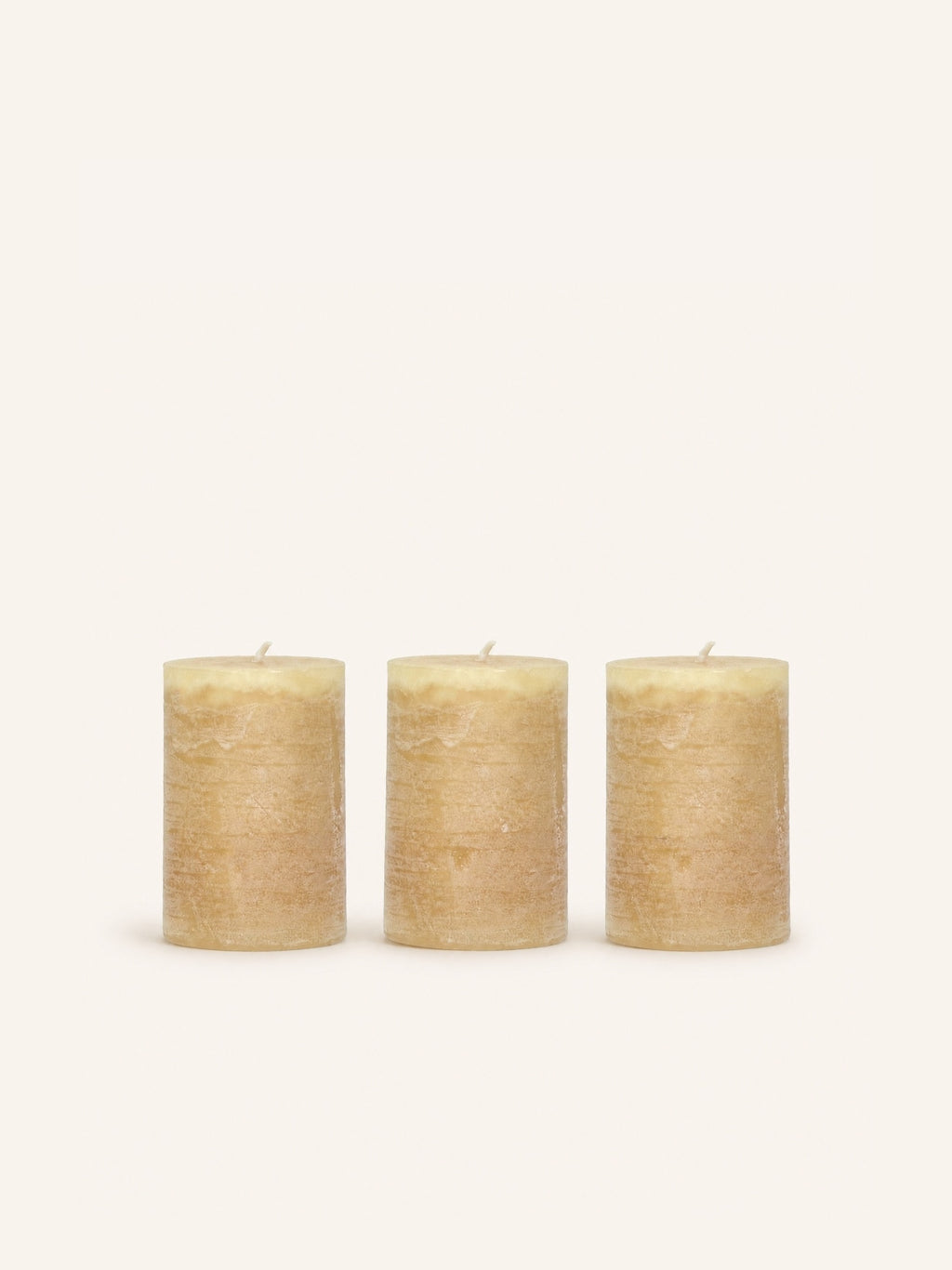 CANDLE - set/3 bougies - cire de paraffine - DIA 5 x H 7,5 cm - miel