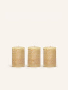 CANDLE - set/3 bougies - cire de paraffine - DIA 5 x H 7,5 cm - miel