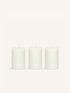 CANDLE - juego de 3 velas - cera de parafina - DIA 5 x H 7,5 cm - marfil