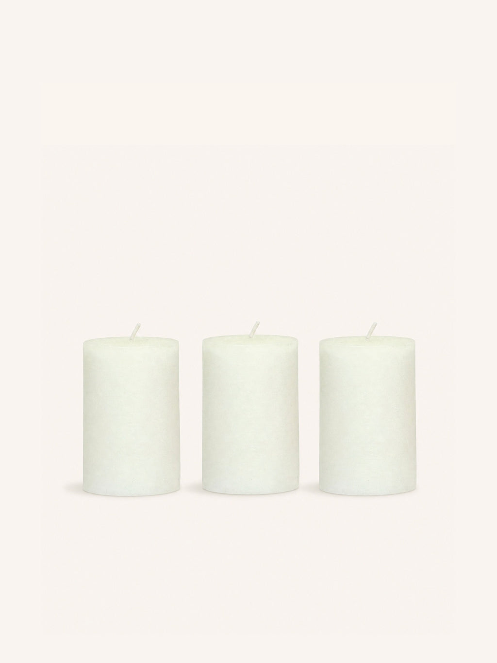 CANDLE - juego de 3 velas - cera de parafina - DIA 5 x H 7,5 cm - marfil