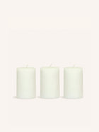 CANDLE - juego de 3 velas - cera de parafina - DIA 5 x H 7,5 cm - marfil