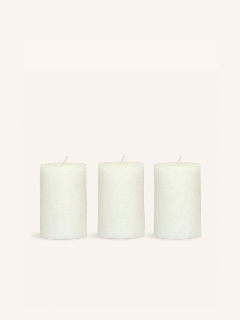 CANDLE - set/3 candles - paraffin wax - DIA 5 x H 7,5 cm - ivory