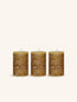 CANDLE - 3er-Set Kerzen - Paraffinwachs - DIA 5 x H 7,5 cm - Senf