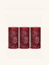 CANDLE - juego de 3 velas - cera de parafina - DIA 7 x H 14 cm - burdeos