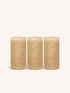 CANDLE - set/3 kaarsen - paraffine wax - DIA 7 x H 14 cm - honing