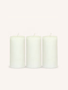 CANDLE - set/3 kaarsen - paraffine wax - DIA 7 x H 14 cm - ivoor