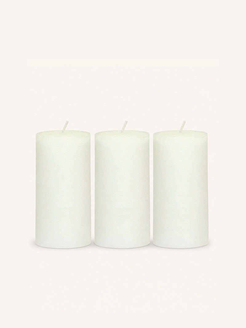 CANDLE - set/3 candles - paraffin wax - DIA 7 x H 14 cm - ivory