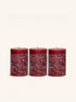 CANDLE - set/3 candele - cera di paraffina - DIA 7 x H 10 cm - bordeaux