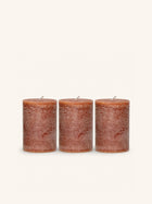 CANDLE - set/3 candles - paraffin wax - DIA 7 x H 10 cm - cinnamon
