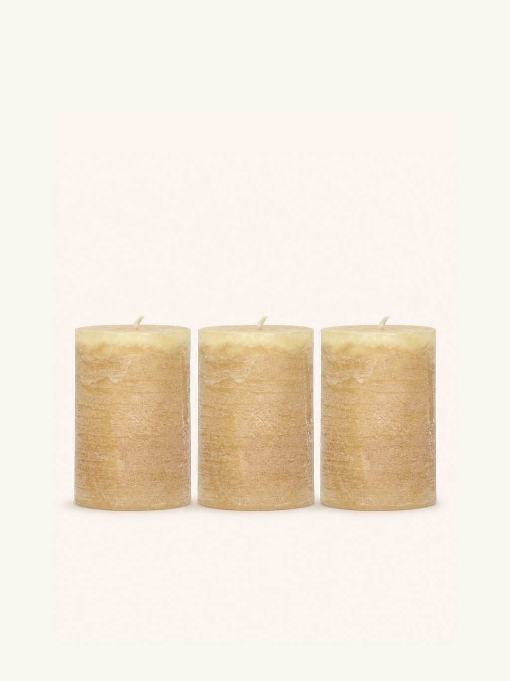 CANDLE - set/3 candles - paraffin wax - DIA 7 x H 10 cm - honey