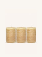 CANDLE - set/3 candles - paraffin wax - DIA 7 x H 10 cm - honey